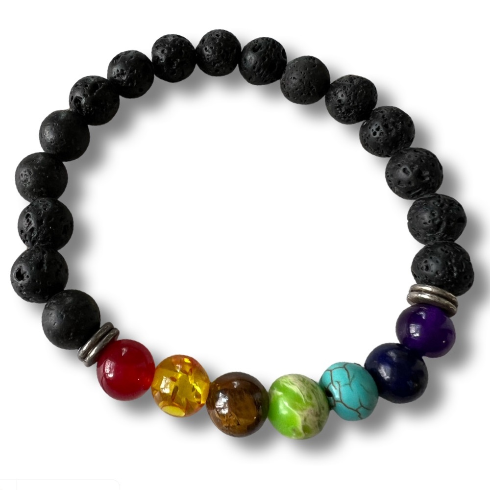 Lava Stone Chakra Bracelet